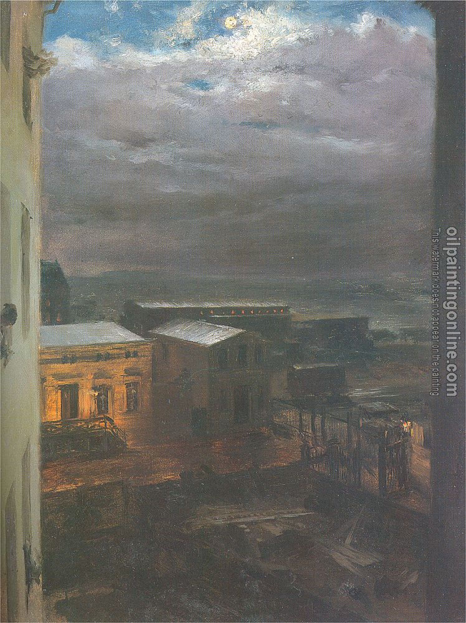 Menzel, Adolph von - The Anhalter Railway Station by Moonlight